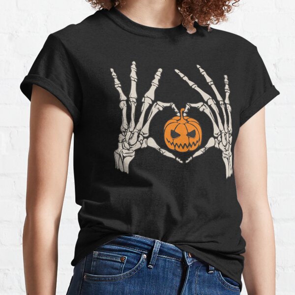 Skeleton Hand Bra Pumpkin Shirt, Halloween Party Shirt, Funny Halloween  Shirt, Hand Bra Shirt, Women Halloween Shirt, Pumpkin Skeleton Shirt 