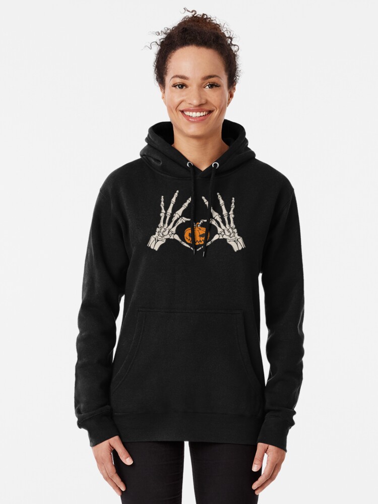 Funny Halloween Pumpkin Skull Crop Hoodie store