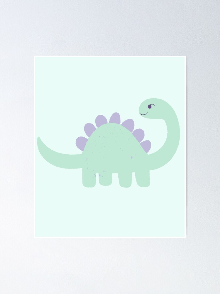 Cute Dinasour Green Dino Trex Animal Kawaii Kids Trendy Adorable Tshirt Aesthetic Cartoon Pastel Baby Colour Poster By Fitpress Redbubble