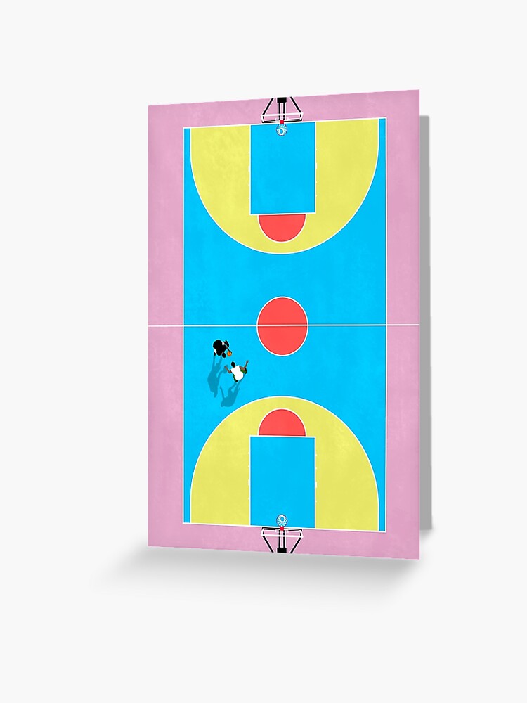 Tarjetas de felicitación «Colores Pastel De Cancha De Baloncesto» de  The-Drone-Man | Redbubble