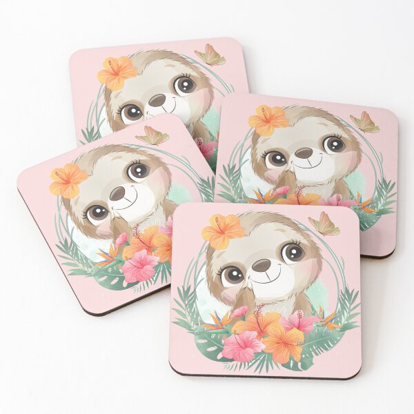 Item preview, Sloth Portrait With Floral designed and sold by paradiskt.