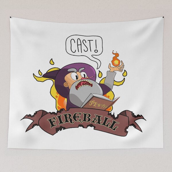 Item preview, Cast Fireball DnD Wizard Spell Tshirt designed and sold by BlackMarketTees.