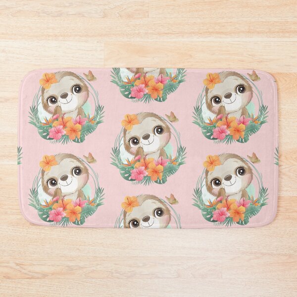 Item preview, Sloth Portrait With Floral designed and sold by paradiskt.
