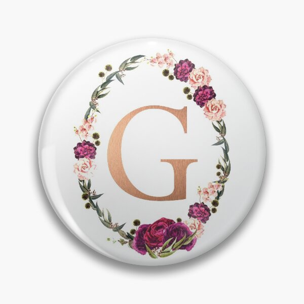Item preview, Floral Gold Monogram ‘G’  designed and sold by PAPERPLAN.
