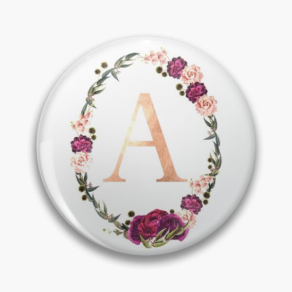 Item preview, Floral Gold Monogram ‘A’  designed and sold by PAPERPLAN.