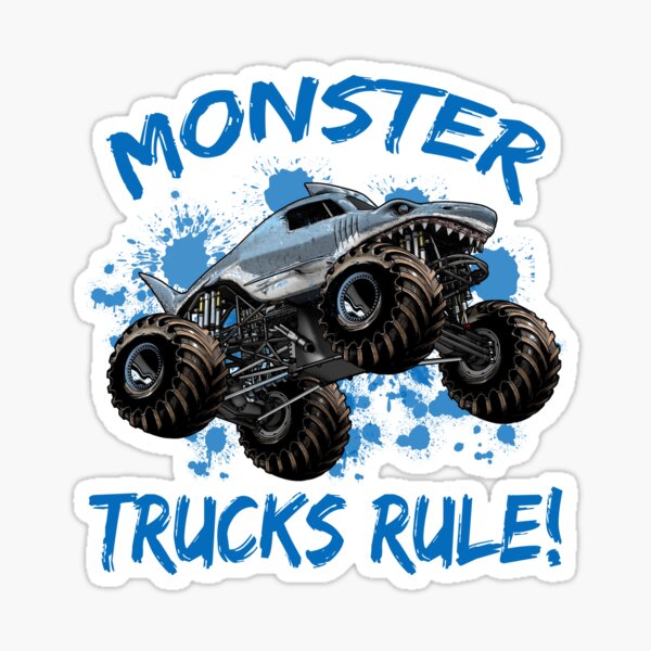 Black Cartoon Monster Truck Sticker