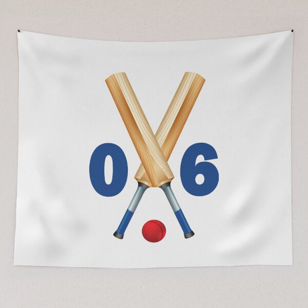 Item preview, Cricket number 06 - six with bats and ball designed and sold by AllShirts21.