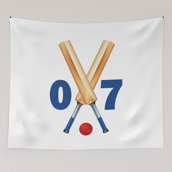 Item preview, Cricket number 07 - seven with bats and ball designed and sold by AllShirts21.