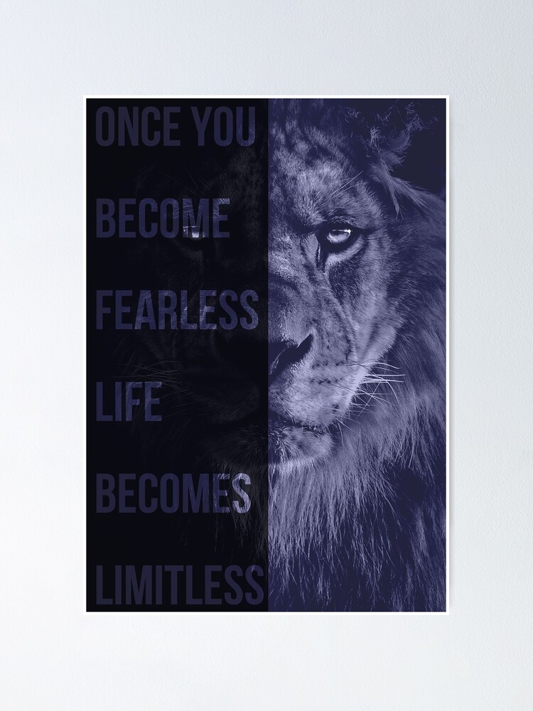 Poster Lion Citation Intrepide Par Lauravc Redbubble