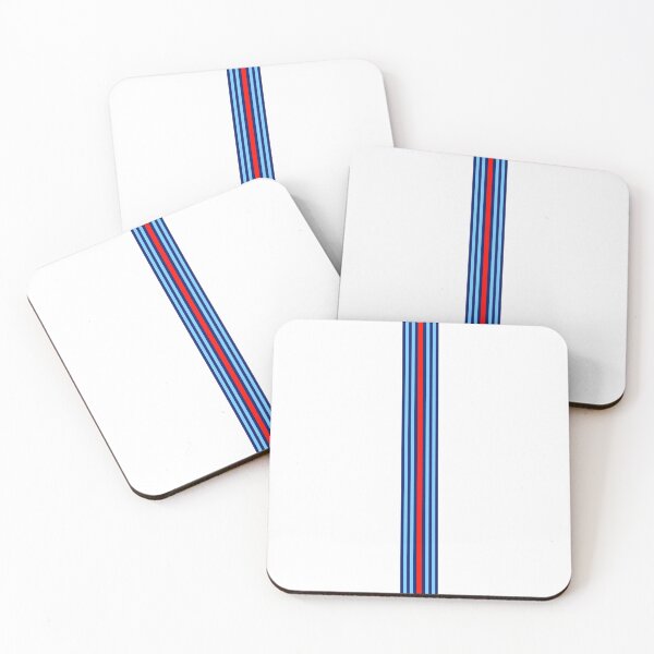 Item preview, Martini Racing Stripes Poster – Classic Blue Red White Livery Art designed and sold by Road To Track.