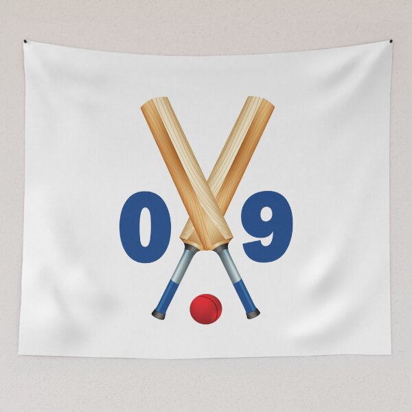 Item preview, Cricket number 09 - nine with bats and ball designed and sold by AllShirts21.