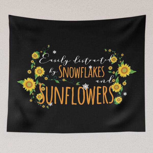 Item preview, Easily distracted by snowflakes and sunflower designed and sold by Sunflowerforher.