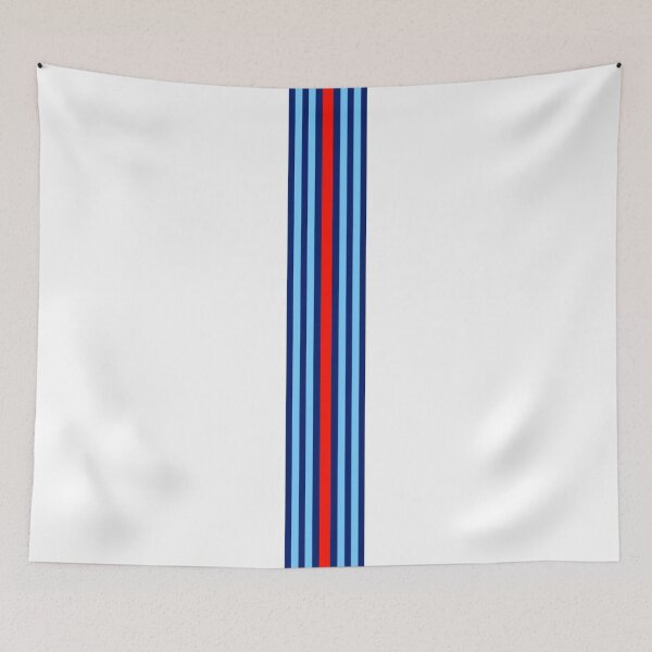 Item preview, Martini Racing Stripes Poster – Classic Blue Red White Livery Art designed and sold by Road To Track.
