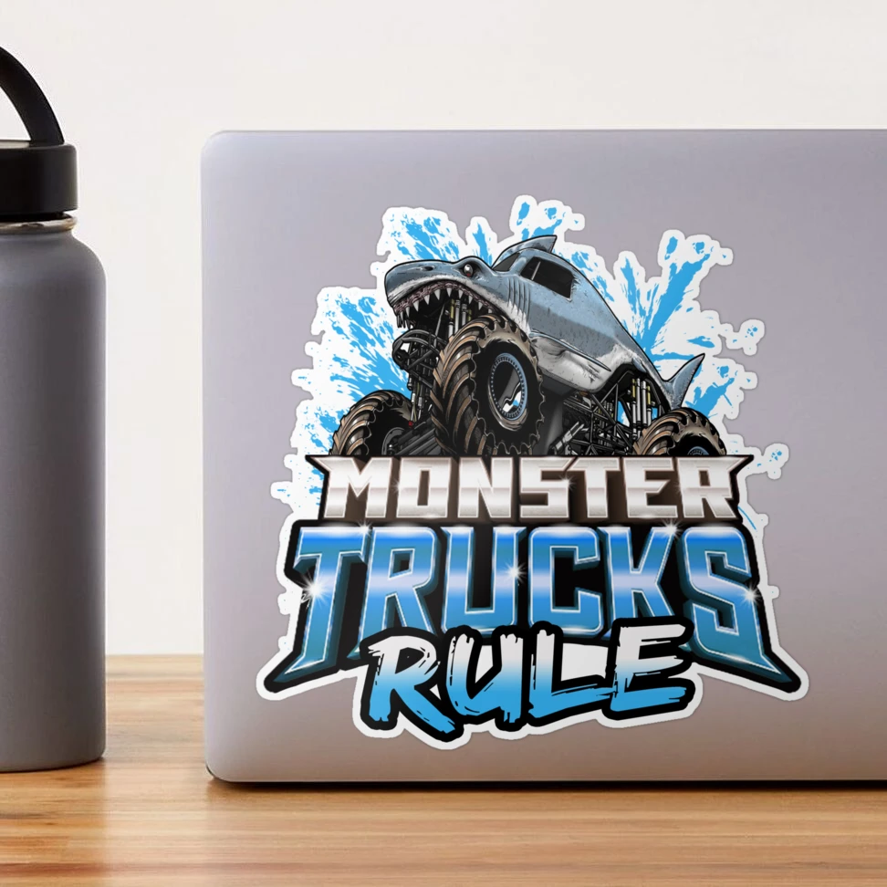 Monster Trucks Water Bottle Name Label