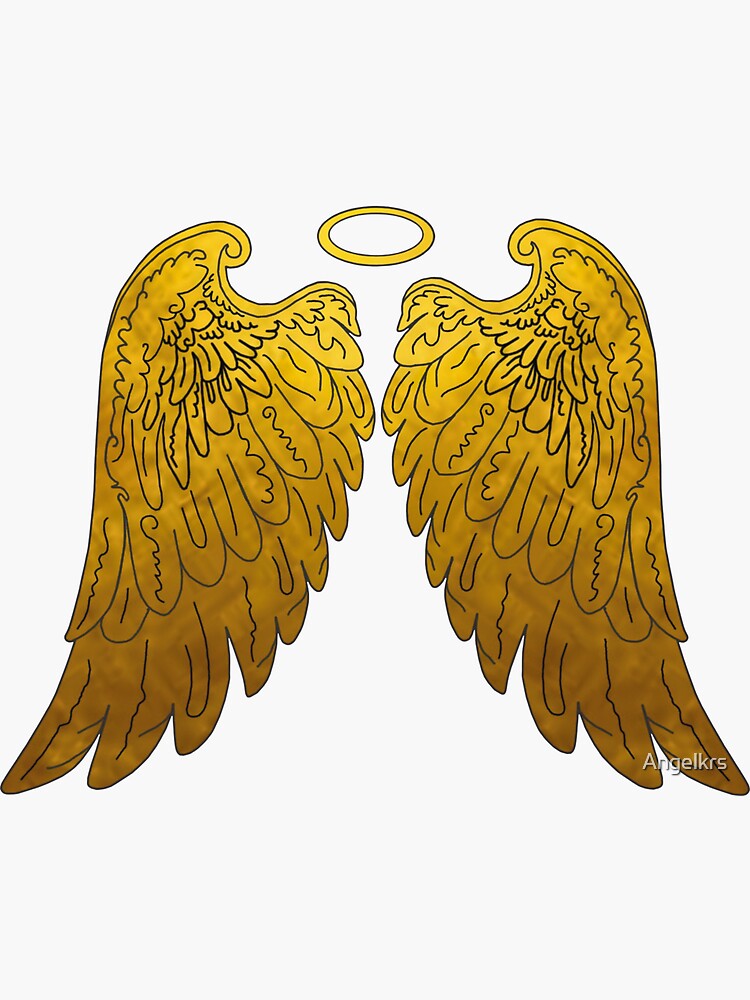 Wings in gold. Golden angel wings Sticker