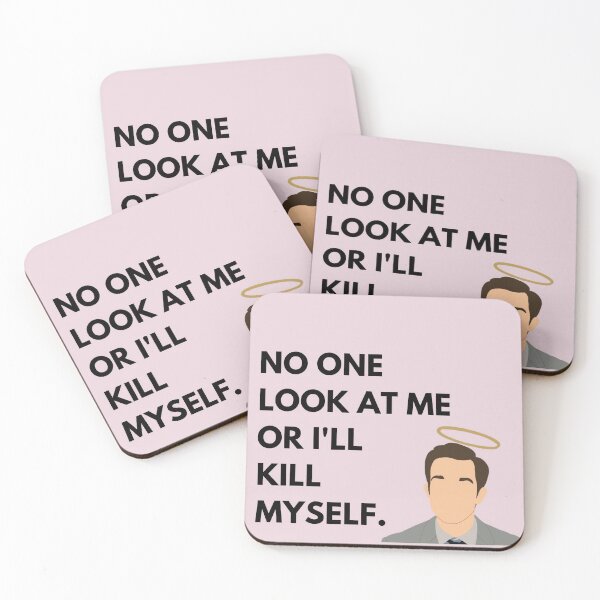 Item preview, John Mulaney Halo Quote Pink - "No one look at me or I'll kill myself" designed and sold by Kristin Orsi.