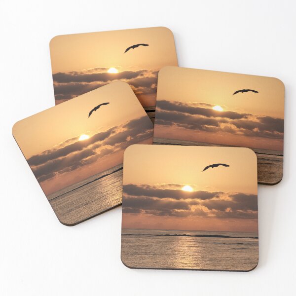 Item preview, Sunrise view of migratory birds flying on the jeju  island sea in Korea. designed and sold by human8891.