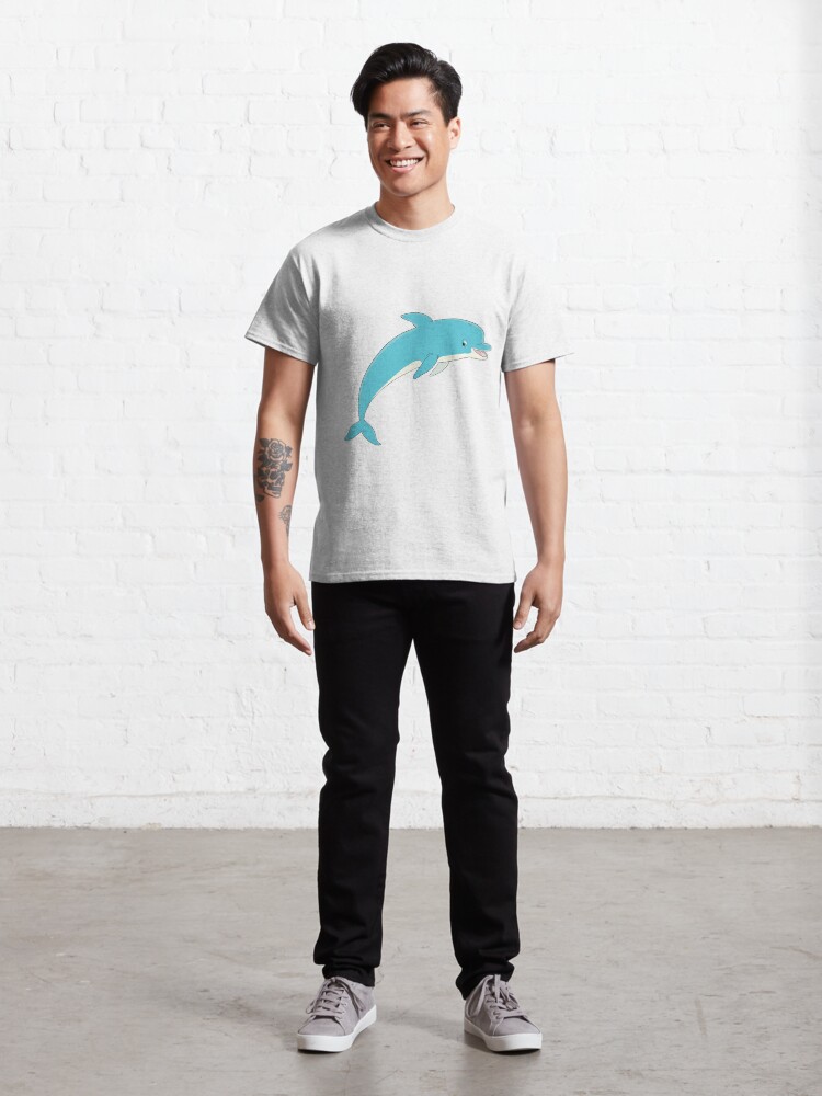Alternate view of blue dolphin in a jump Classic T-Shirt