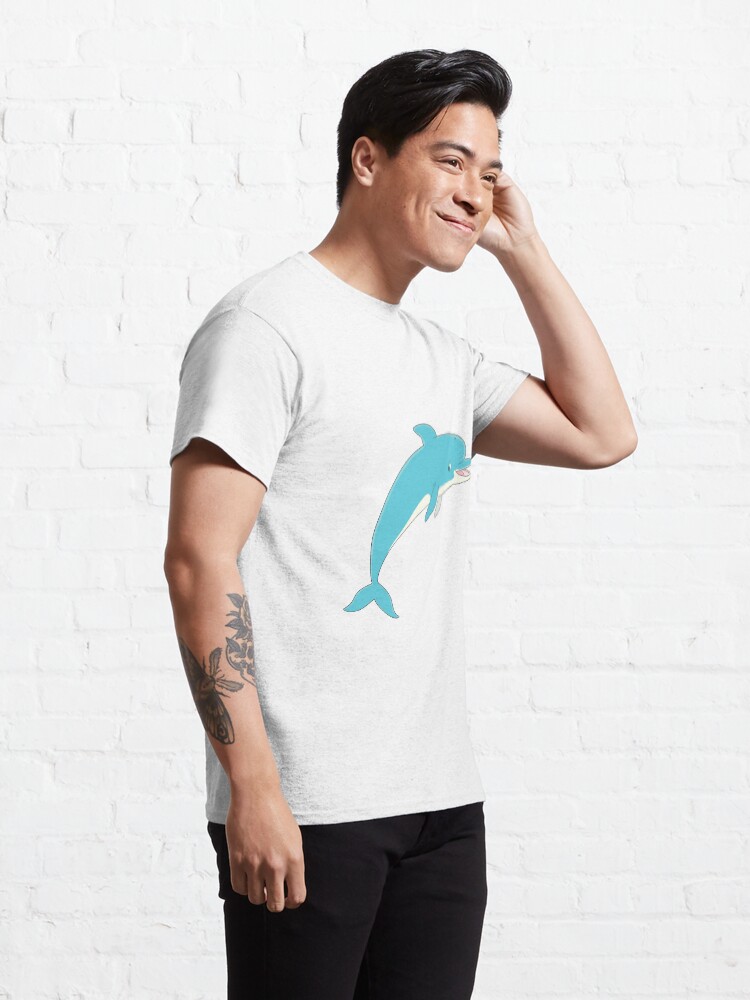 Alternate view of blue dolphin in a jump Classic T-Shirt