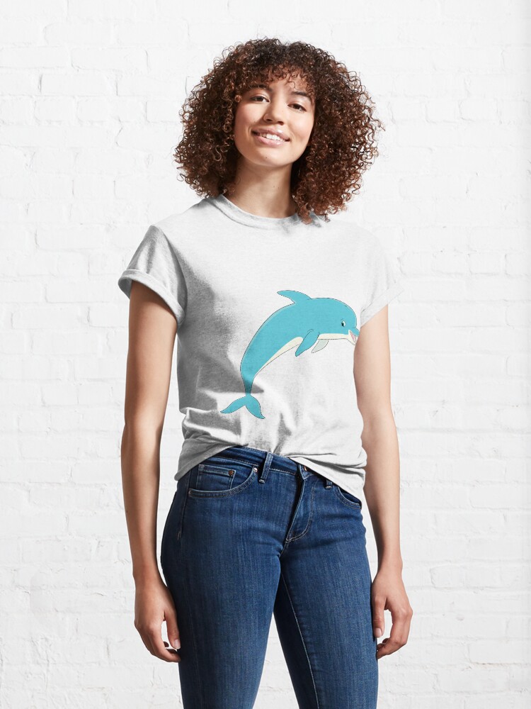 Alternate view of blue dolphin in a jump Classic T-Shirt