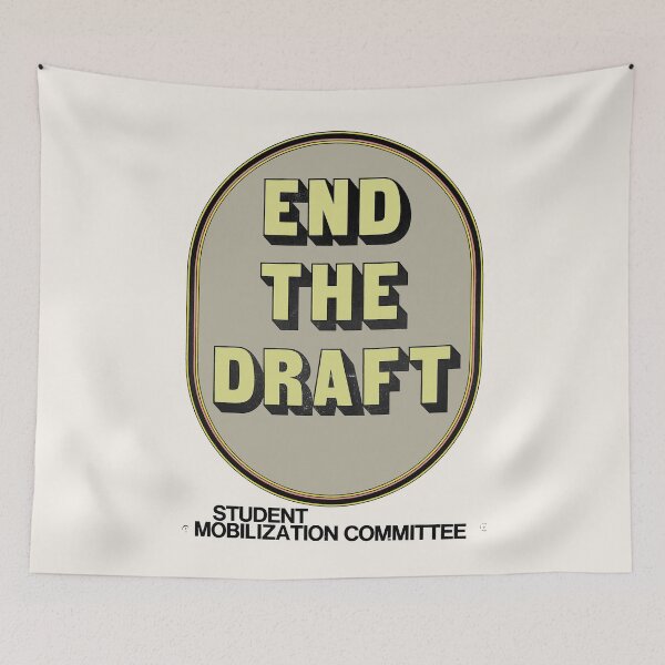 Item preview, Anti-Vietnam War: 'END THE DRAFT': The Original in Yellow & Taupe on Cream designed and sold by Day Chapman.