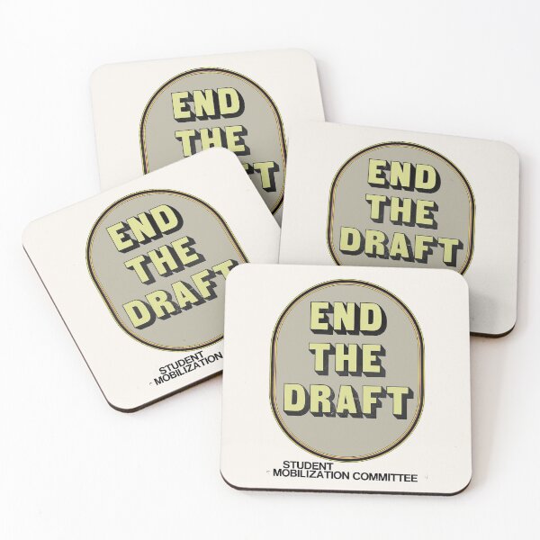 Item preview, Anti-Vietnam War: 'END THE DRAFT': The Original in Yellow & Taupe on Cream designed and sold by Day Chapman.