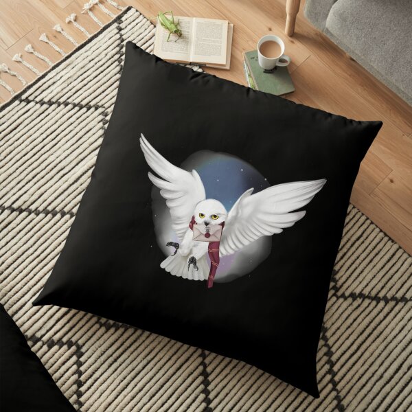 Hibou blanc neige Coussin de sol