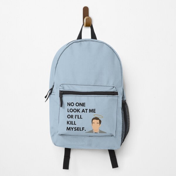 Item preview, John Mulaney Halo Quote Blue - "No one look at me or I'll kill myself" designed and sold by Kristin Orsi.