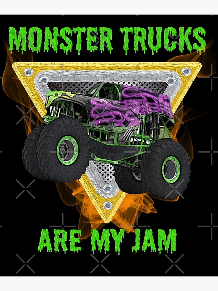 Monster Trucks Are My Jam Monster Truck Lover Water Bottle by