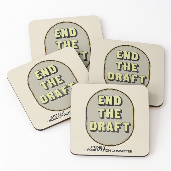 Item preview, Anti-Vietnam War: 'END THE DRAFT': The Original in Yellow & Taupe on Linen designed and sold by Day Chapman.