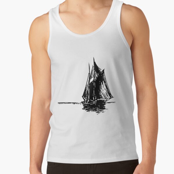 Sailship Drawing Tank Top