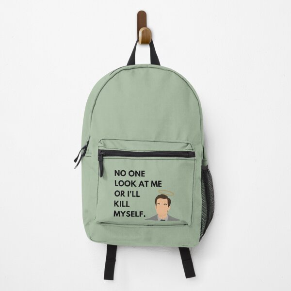 Item preview, John Mulaney Halo Quote - "No one look at me or I'll kill myself" designed and sold by Kristin Orsi.