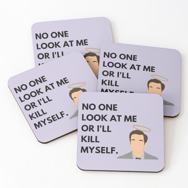 Item preview, John Mulaney Halo Quote Purple - "No one look at me or I'll kill myself" designed and sold by Kristin Orsi.