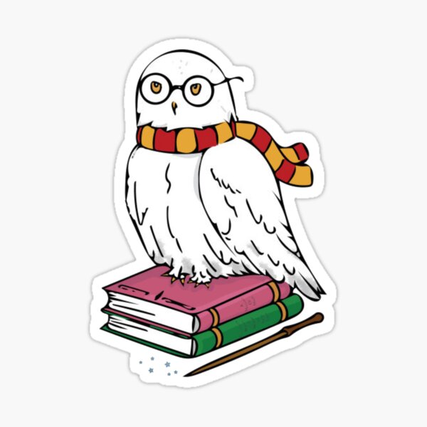 White Owl in Glasses Sticker