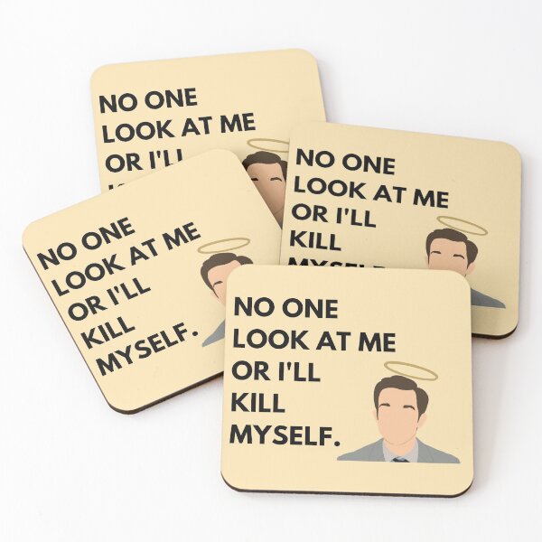 Item preview, John Mulaney Halo Quote Yellow - "No one look at me or I'll kill myself" designed and sold by Kristin Orsi.