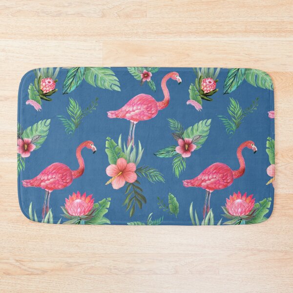 Item preview,  Flamingo Watercolor painting with Protea, Hibiscus and Palms by MagentaRose designed and sold by MagentaRose.