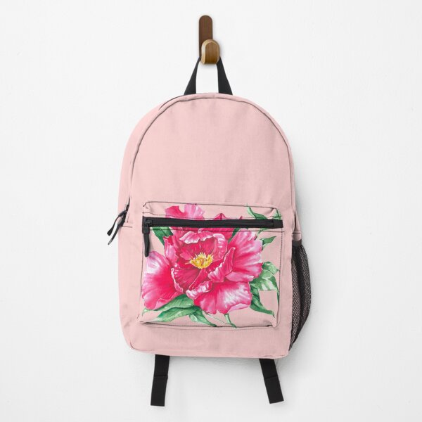 Item preview, Watercolor pink peony on the pastel pink background designed and sold by sentimentalica.