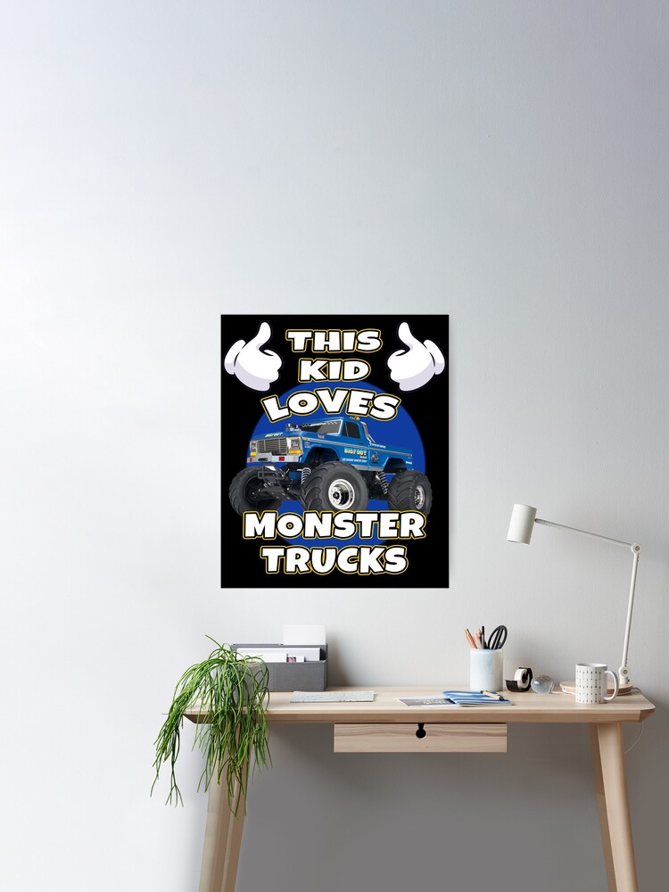 This Kid Loves Monster Trucks, Colorful Monster Truck Design