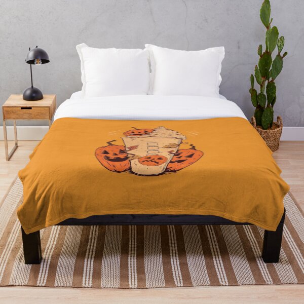 Coffee Halloween Throw Blanket