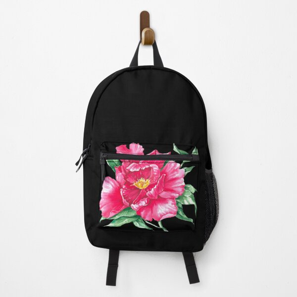 Item preview, Watercolor pink peony on the black background designed and sold by sentimentalica.