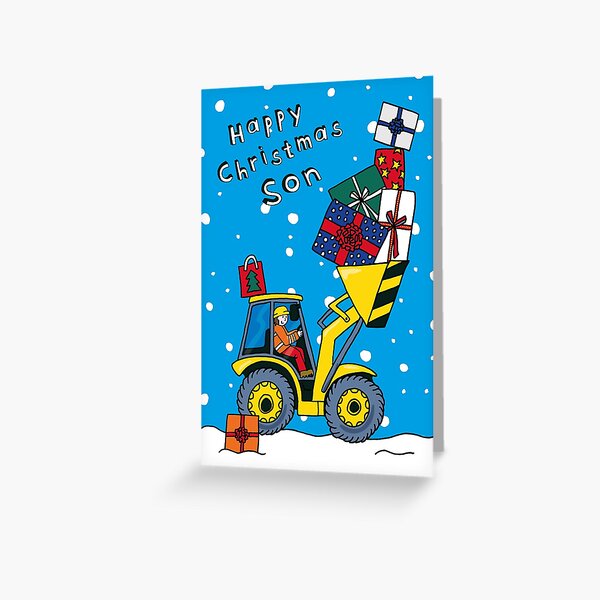 Son - Christmas Digger Card - 3 skin tones available! Greeting Card