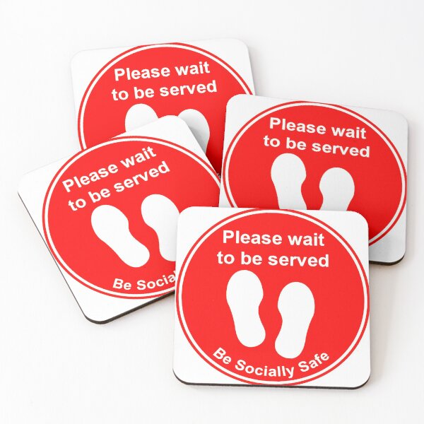 Item preview, Covid-19 signs 'Please wait to be served' designed and sold by timothybeighton.