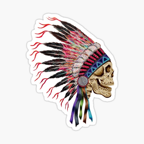 Item preview, indian skull designed and sold by Nicholas-colfin.