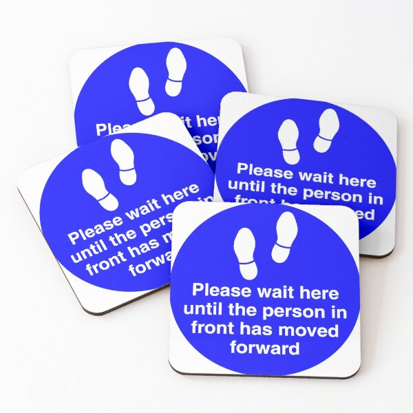 Item preview, Covid-19 signs 'Please wait here until the person in front has moved forward' designed and sold by timothybeighton.