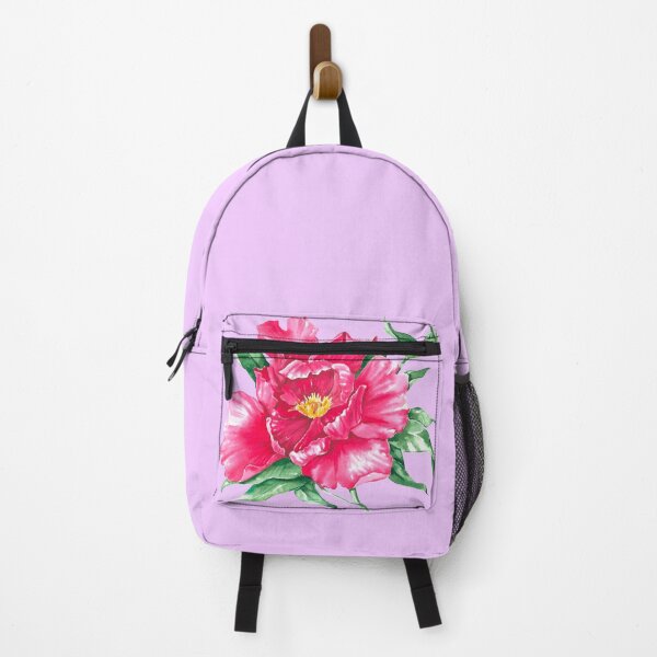 Item preview, Watercolor pink peony on the violet background designed and sold by sentimentalica.