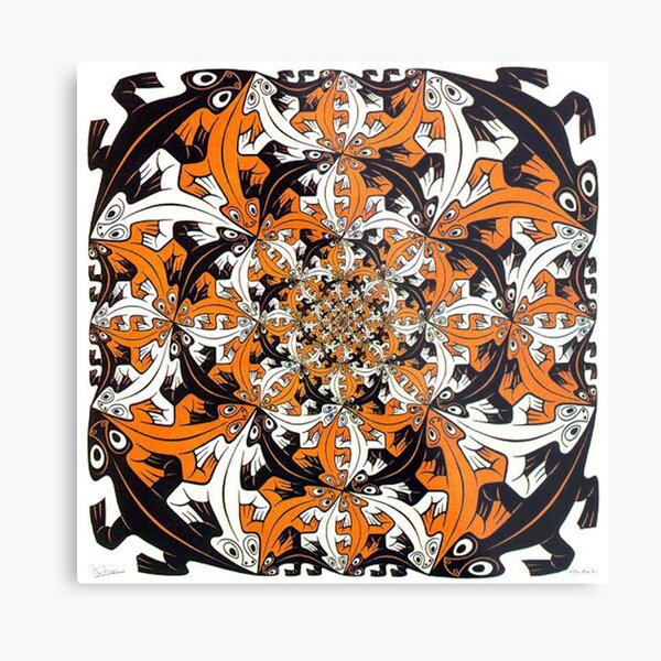 SMALLER AND SMALLER, ESCHER 1956 Metal Print