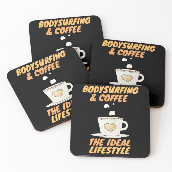 Item preview, bodysurfing and coffee lifestyle designed and sold by SnowballStep.
