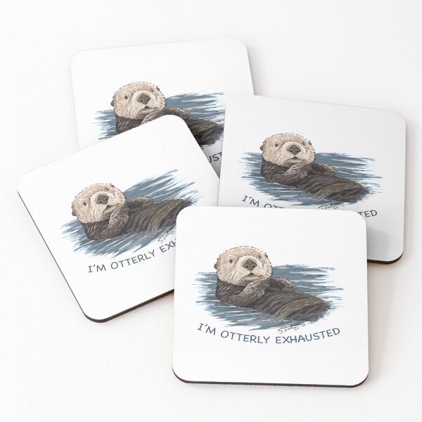 Item preview, Sea Otter Sketch I'm Otterly Exhausted designed and sold by slaterza.