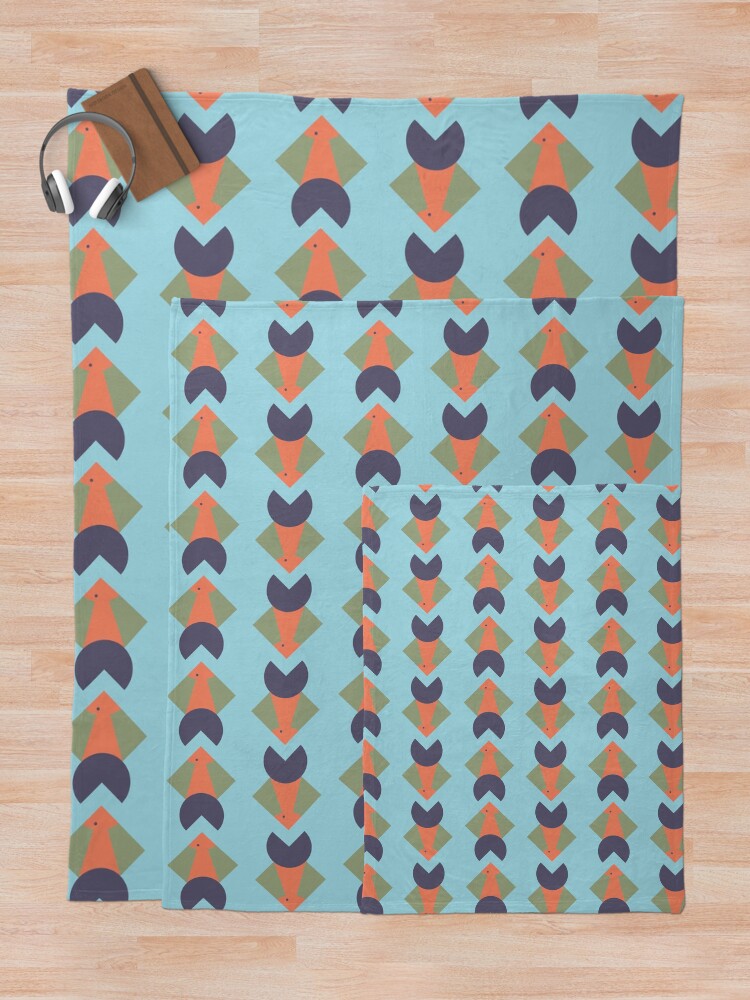 Alternate view of geometric fish Throw Blanket