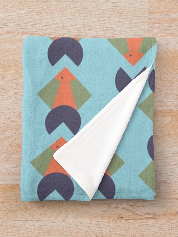 Alternate view of geometric fish Throw Blanket